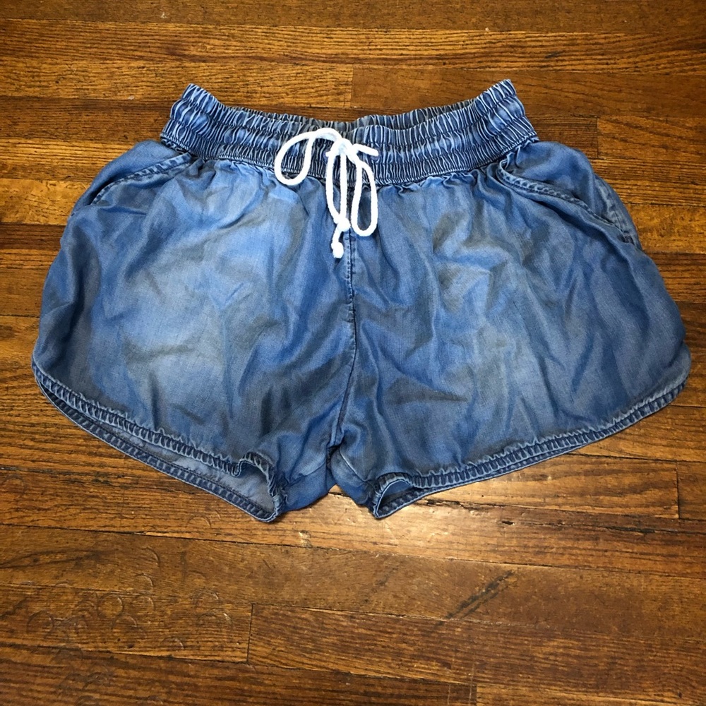 Mossimo drawstring waist chambray shorts S